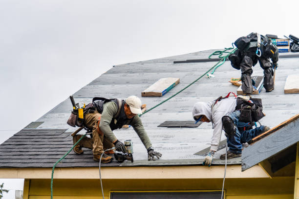 Professional Gutter Installation technician working in Hartwell, GA